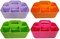 Enjoy Organizer | 4 Small Stackable and Portable Simple 6-Compartment Art Caddy - Made In USA